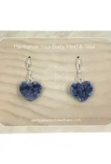 Earrings - Amethyst Heart- Sterling Silver- E-HTAM