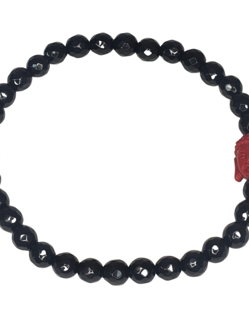 Cinnabar with Black Agate Bracelet ML- 6mm