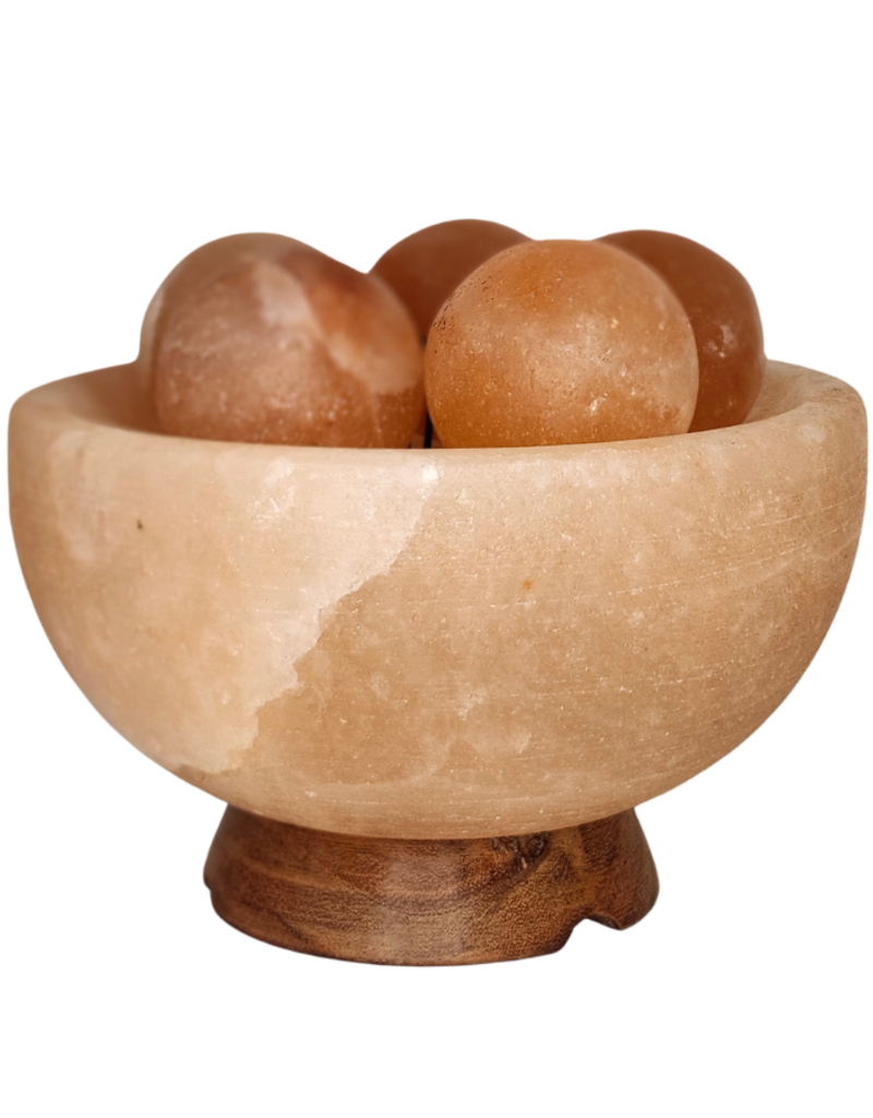 Salt Fire Bowl with Spheres Lamp - 35810