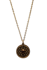 Necklace - Flower of Life Tiger’s Eye, Gold - NG-FOLTE