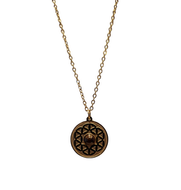 Necklace - Flower of Life Tiger’s Eye, Gold - NG-FOLTE
