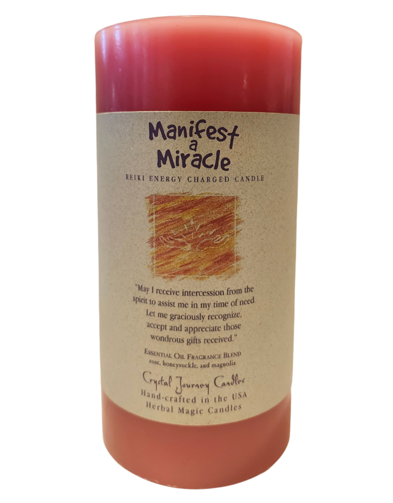 Manifest a Miracle Reiki Charged Candle - 3x6 - (HK015) 84517