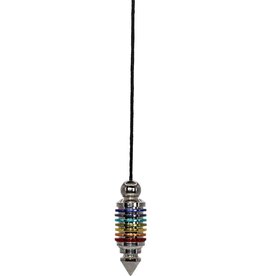 Pendulum - Metal Layered Rings - 7 Chakra Silver - 61448