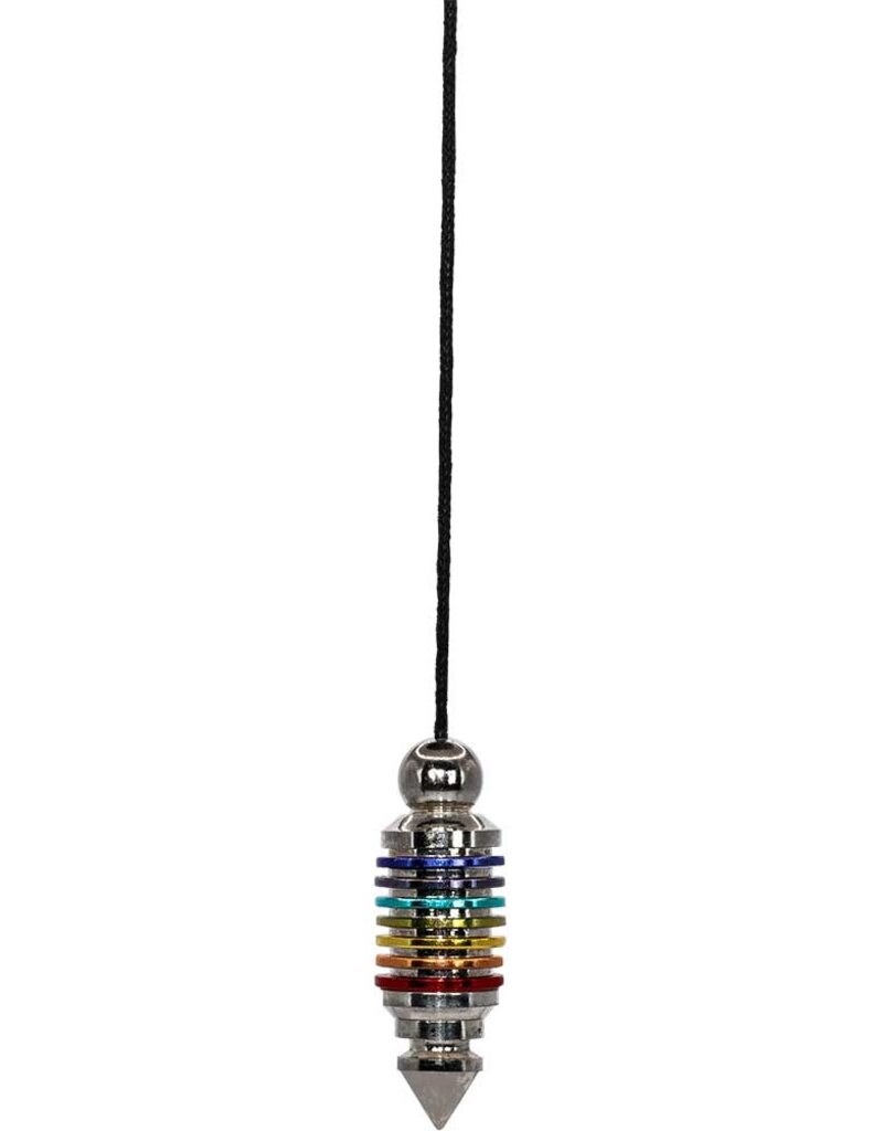 Pendulum - Metal Layered Rings - 7 Chakra Silver - 61448