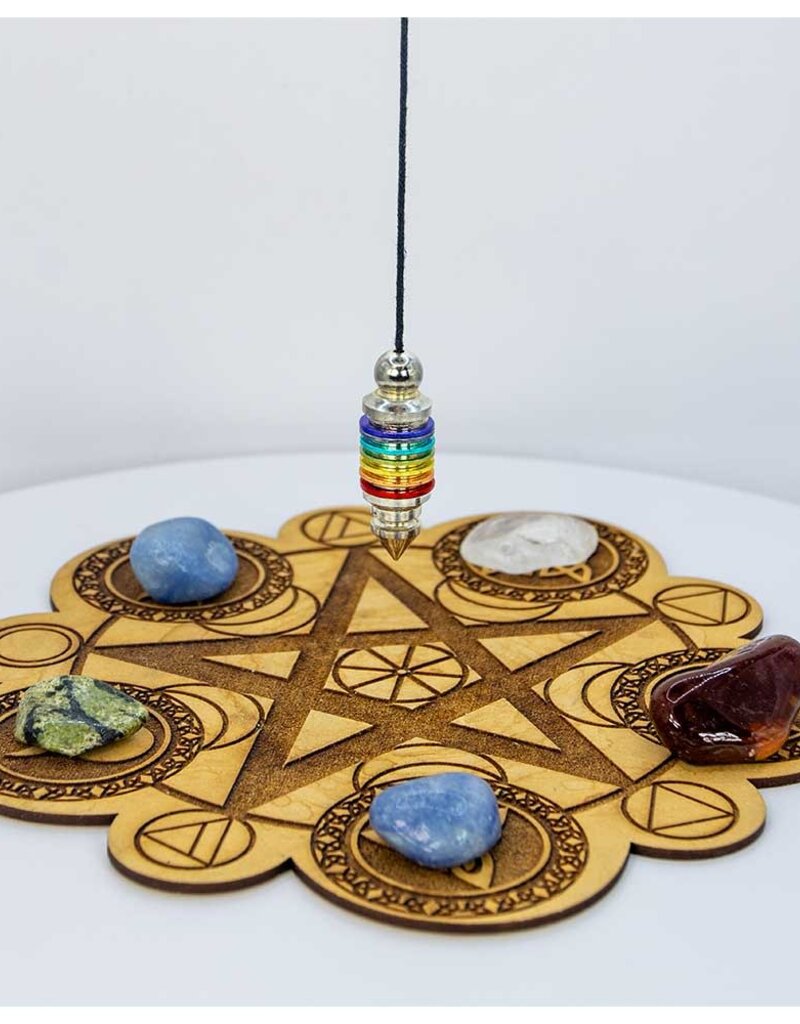 Pendulum - Metal Layered Rings - 7 Chakra Silver - 61448