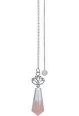 Pendulum - Gemstone with Lotus - Clear Quartz & Rose Quartz - 61450