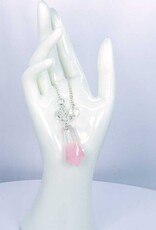 Pendulum - Gemstone with Lotus - Clear Quartz & Rose Quartz - 61450