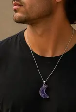 Pendant - Amethyst Moon- Sterling Silver- P-MA