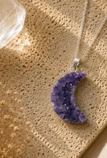 Pendant - Amethyst Moon- Sterling Silver- P-MA