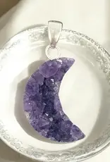 Pendant - Amethyst Moon- Sterling Silver- P-MA