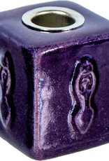 Candle Holder - Ceramic Mini Candle - Goddess Purple - 03676