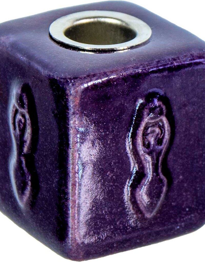 Candle Holder - Ceramic Mini Candle - Goddess Purple - 03676