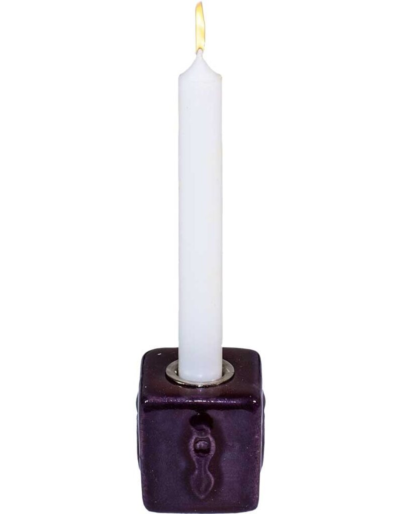 Candle Holder - Ceramic Mini Candle - Goddess Purple - 03676