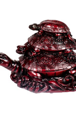Feng Shui Figurines - Polyresin Protection Turtles - Red - 32204