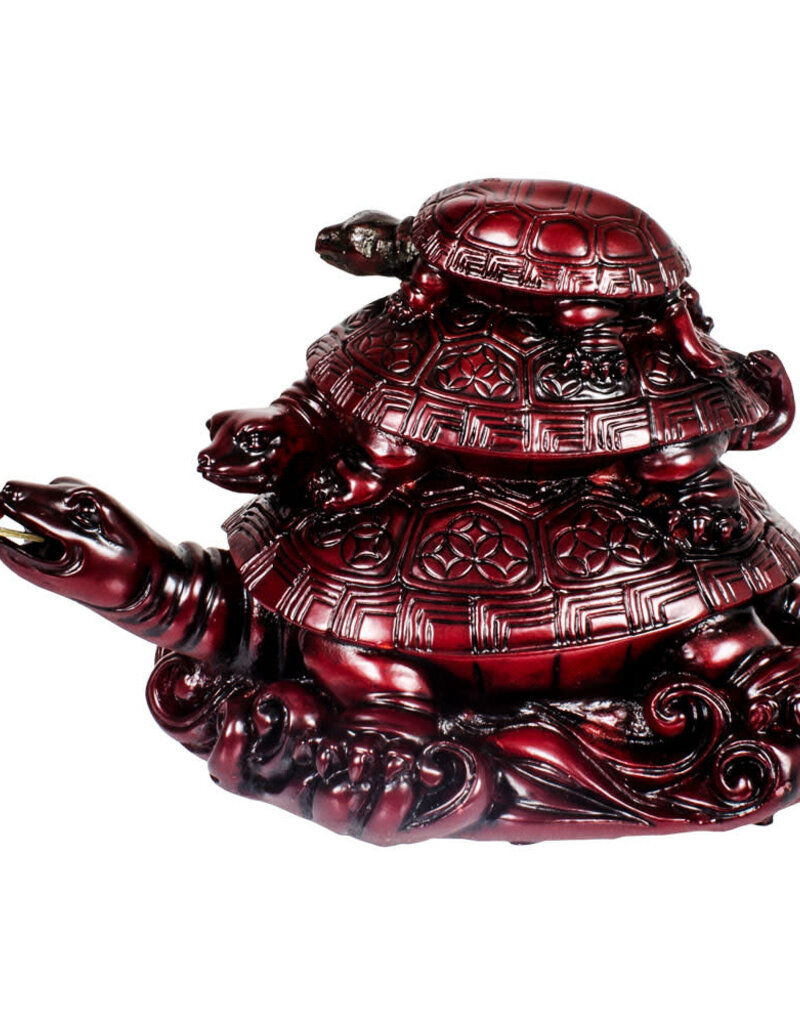 Feng Shui Figurines - Polyresin Protection Turtles - Red - 32204