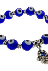 Bracelet-  Evil Eye Protection Cobalt Blue with Fatima Hand - 98797