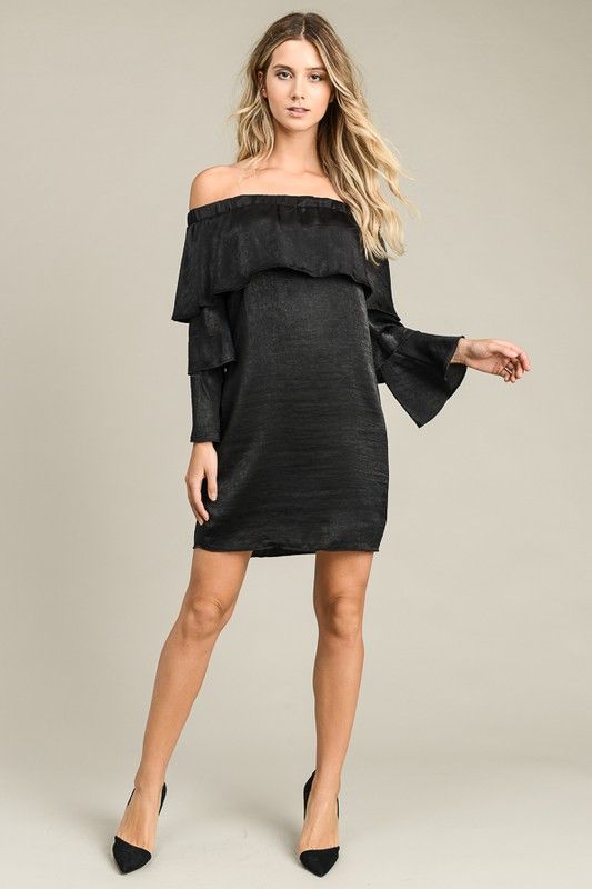 off the shoulder dress with sleeves