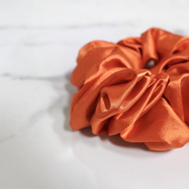 Chouchou en satin - Tangerine