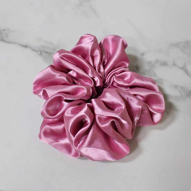 Chouchou en satin - Rose bonbon