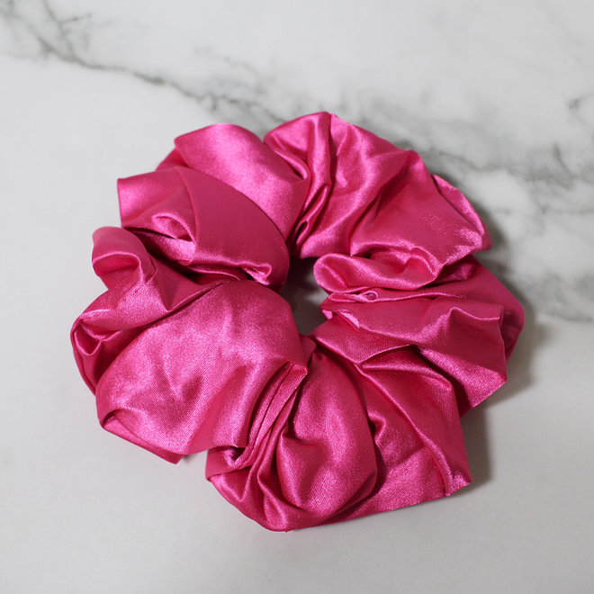 Chouchou en satin - Rose fushia