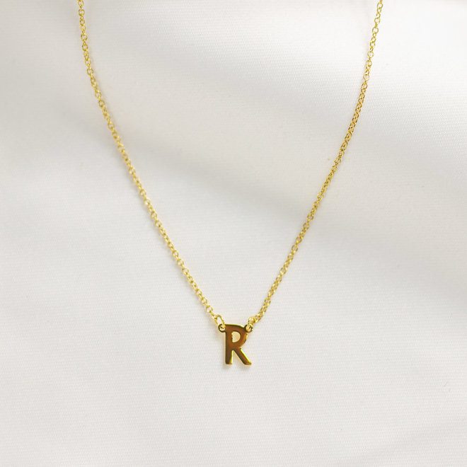 Collier pendentif lettre R - Or