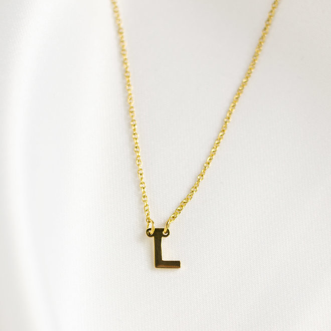 Collier pendentif lettre L - Or