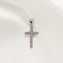 Pendentif croix zircons Lotus - Argent