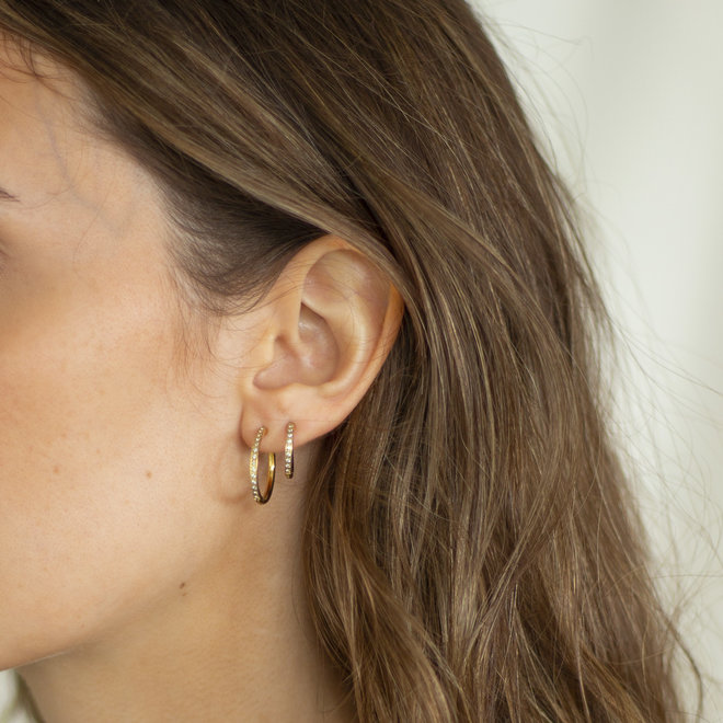 Anneaux 20mm zircons Florentina - Or