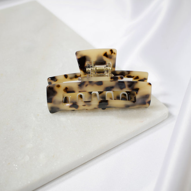 Pince à cheveux ajourée Glossy - Tortoise