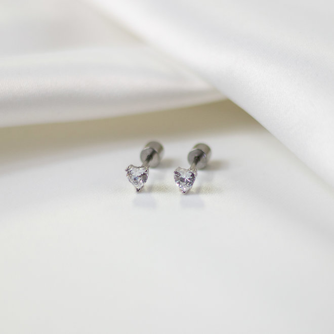 Boucles d'oreilles Coeur de Marie 4mm