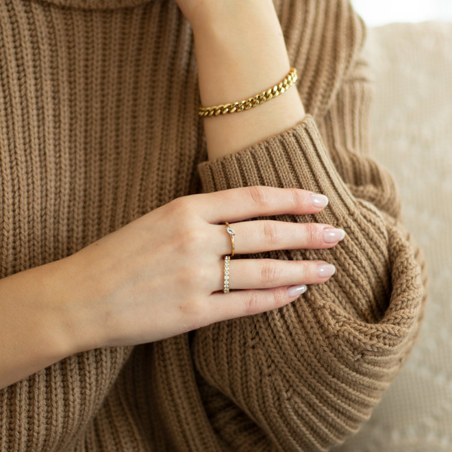 Bague zircons Lys - Or