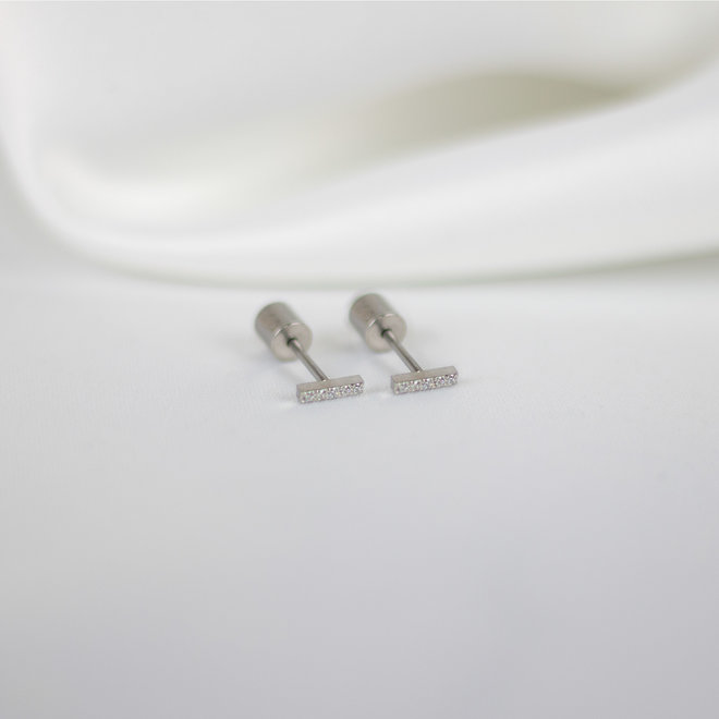 Boucles d'oreilles Paprika 6mm zircons - Argent