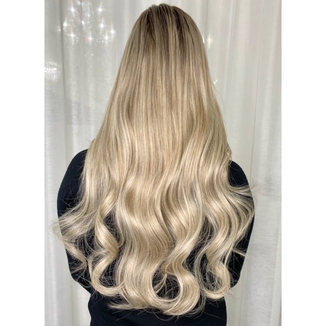 Extensions à micro-anneaux Blond Balayage Châtain Froid 24"