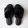 Pantoufles fausse fourrure - Noir