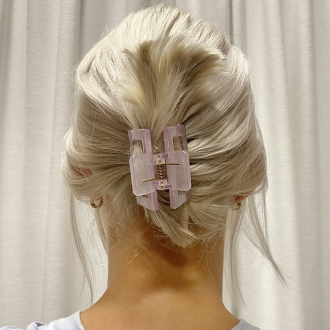 Pince à cheveux carrée - Lilas clair glossy