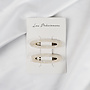 Ensemble de 2 barrettes à cheveux ovale - Blanc nacré