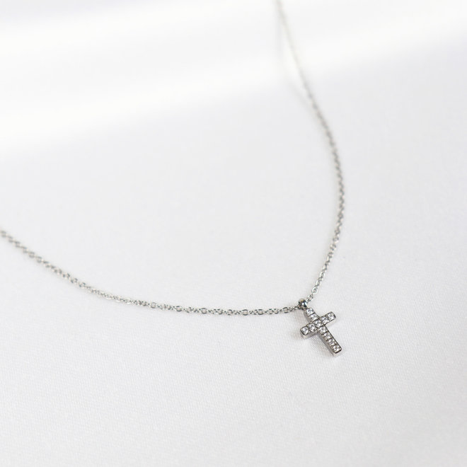 Collier Croix avec zircons - Argent