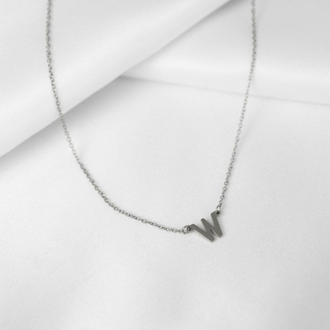 Collier Pendentif Lettre W - Argent