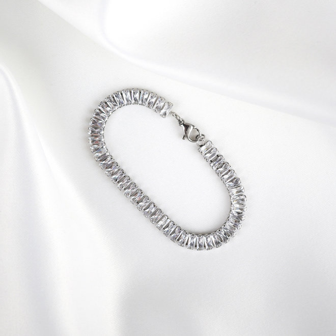 Bracelet Tennis baguette - Argent