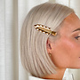 Ensemble de 2 pinces à cheveux plates - Les palettes dorées