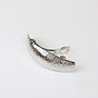 Barrette à cheveux arrondie en métal - Relief argent