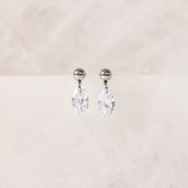 Boucles d'oreilles pendante Marquise  - Argent