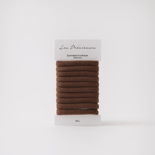 Élastiques à cheveux en tissu - Brun