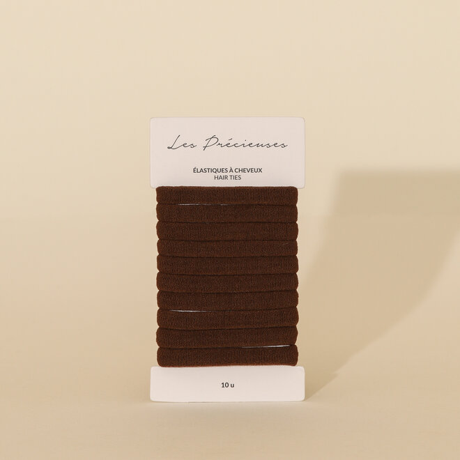 Élastiques à cheveux en tissu - Brun