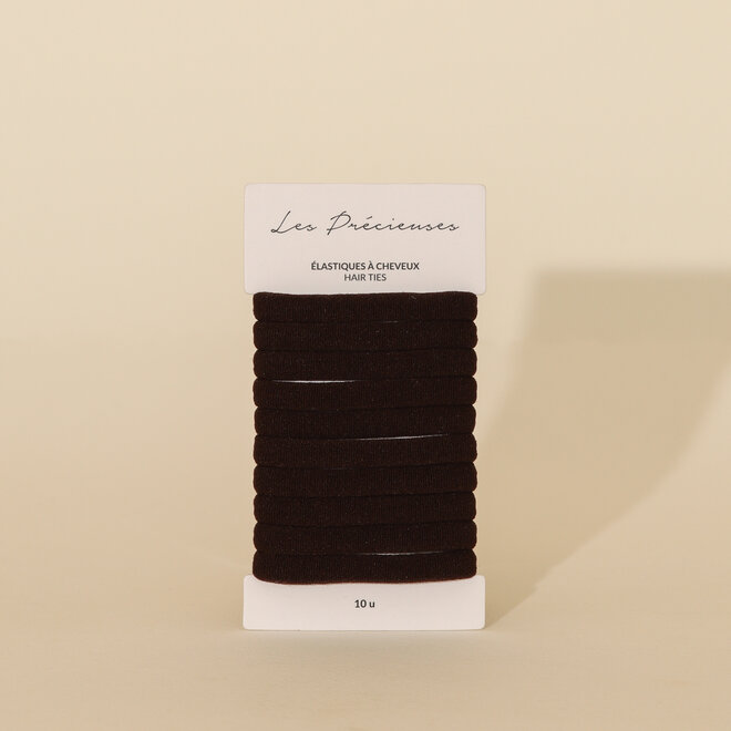 Élastiques à cheveux en tissu  - Brun Foncé