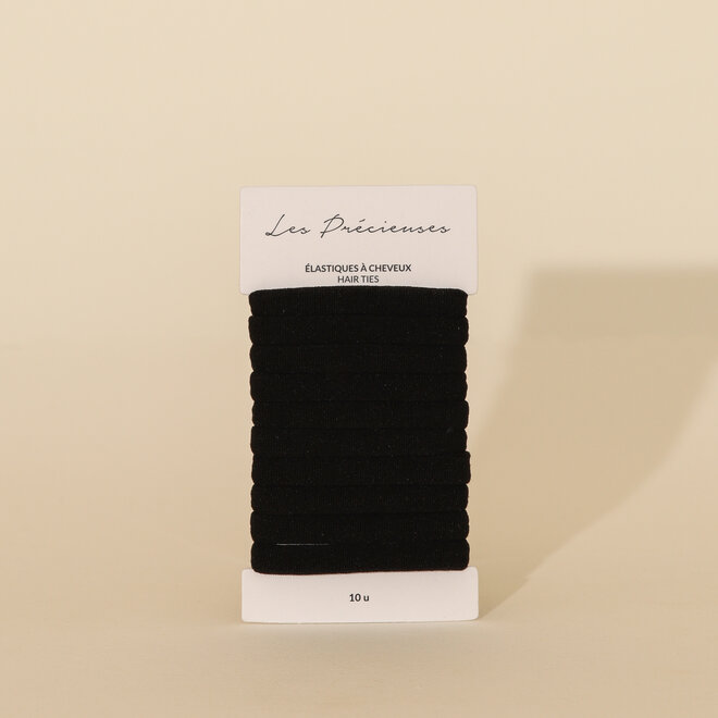 Élastiques à cheveux en tissu  - Noir