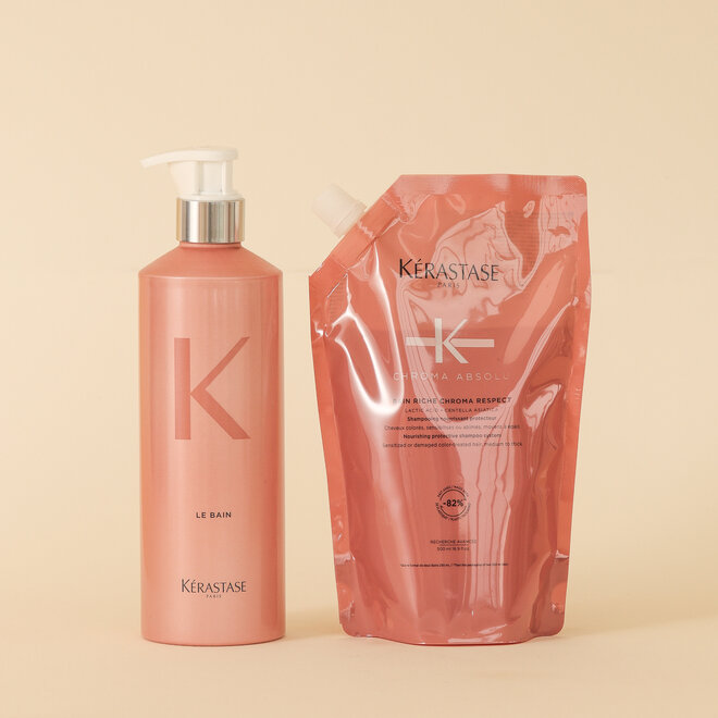 Pochette de recharge Bain Riche Chroma Respect avec Bouteille Aluminium - 500ml