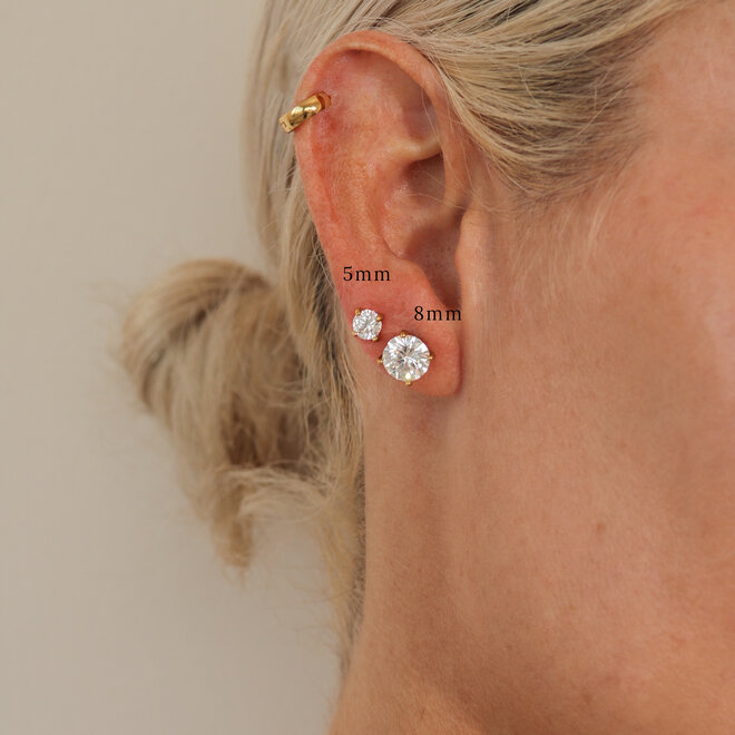 Boucles d'oreilles Stud Solitaires - 5mm