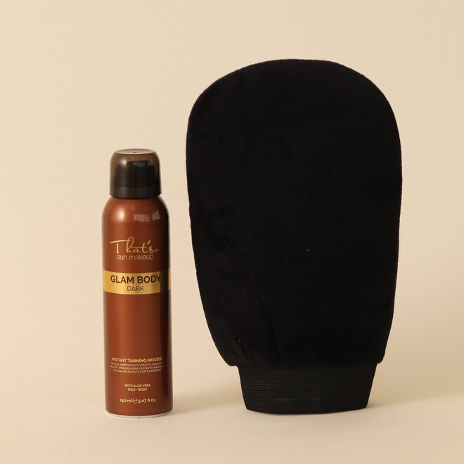 Autobronzant en mousse Glam Body Dark avec Gant - 150ml