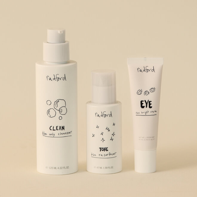 Routine peau rayonnante -  Clean, tone & eye